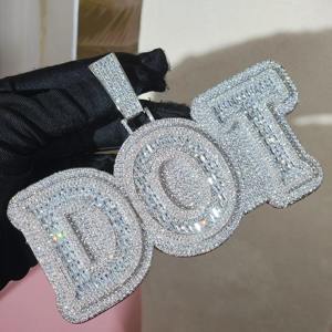 Audacieux personnalisé plein glacé diamant nom collier solide dos personnalisé pendentif Hip Hop bijoux cadeau d'anniversaire pour le rappeur lui - Product Image 3