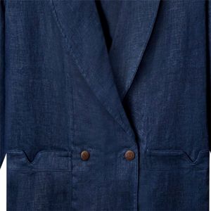 Chaquetas DE TRABAJO DE LINO ligero en azul marino a medida para una elegancia tranquila con un ajuste relajado y transpirable - Product Image 5