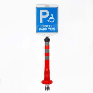 Kit de délimiteurs réfléchissants flexibles avec panneau d'avertissement pour stationnement handicapés, signalisation routière en PVC pour usage routier - Product Image 5