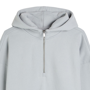 Custom Acid <b>Wash</b> Fleece Oversized Women's Half Zip Hoodie <b>Stand</b> Collar Sweatshirt Quarter Zip Pullover Drop Shoulder Top - Product Image 5