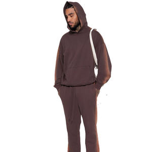 เสื้อมีฮู้ดแบบสวมหัวไหล่ขนแกะ300 GSM สีน้ำตาลสำหรับผู้ชายออกแบบได้ตามต้องการพร้อมสเปรย์ล้างด้านข้าง - Product Image 5