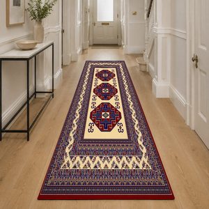 <b>RUGS</b> DEPOT LXDP-0276 Wholesale Red <b>Burgundy</b> Modern Vintage Digital Printed Machine Washable Chenille Area <b>Rug</b> Non Slip - Product Image 5