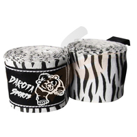 Paire de bandages de boxe élastiques de 180 pouces, MMA Muay Thai, zèbre, nouvelle collection