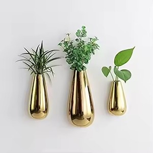 Vase à fleurs moderne en laiton fait à la main pot en métal décoratif complexe beaux arrangements floraux en cuivre pour les mariages - Product Image 6