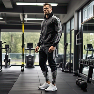 Entraînement Fitness Wear Zipper Survêtement Hommes Noir Active Wear Pull Pantalon De Survêtement Ensemble Sportswear Jogging Costume Hommes - Product Image 4