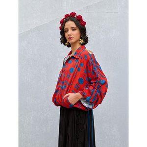 Ensemble veste bomber et jupe imprimées Leela - Ensemble décontracté en tissu tissé deux pièces - Product Image 4