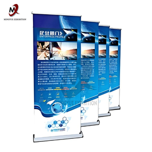 Tùy chỉnh di động triển lãm thương mại nhôm quảng cáo ngoài trời cuộn lên Backdrop có thể thu vào cuộn lên biểu ngữ đứng để hiển thị - Product Image 1