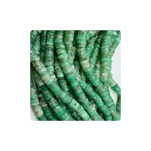 Perles de chrysoprase australienne naturelle facettées en forme de heishi, 7-8 mm, perles de pierres précieuses pour la fabrication de bijoux, 14 pouces - Product Image 3