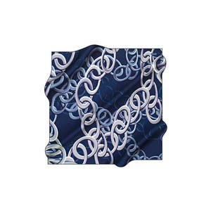 ผ้าพันคอไหมซาตินพิมพ์ลายดิจิตอลสีน้ำเงินกรมท่าสำหรับเด็กผู้หญิง - Product Image 1