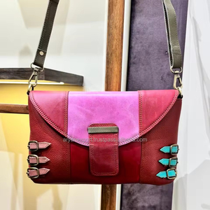 Nuevo bolso cruzado de cuero reciclado occidental, bolso multicolor superventas, bolso de hombro multicolor único y elegante para mujer - Product Image 4