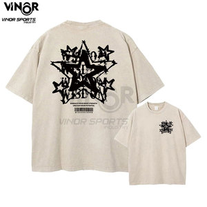 Camiseta Urbana de Algodón para Hombre, Estilo Vintage Lavado, Estampado Urbano, Hip Hop, Retro, Punk, Harajuku, Lavado Ácido, Manga Corta, Informal - Product Image 5