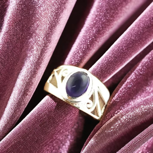 Anillo Unisex de Plata de Ley 925 con Amatista Natural Ovalada, Hecho a Mano, Piedra de Nacimiento de Febrero, Anillo de Compromiso - Product Image 1