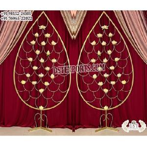 Wedding Stage Leaf Design Metal <b>Backdrop</b> Stand Wedding <b>Backdrop</b> <b>Party</b> Decor Metal Stand Shiny Decorate Wedding <b>Backdrops</b> Stand - Product Image 1