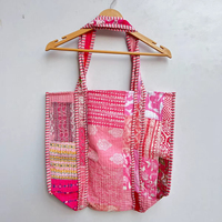 Tas Tote katun Bohemian wanita, tas Tote saku dalam, penutup ritsleting, tas bahu lucu buatan tangan, kain perca, katun murni