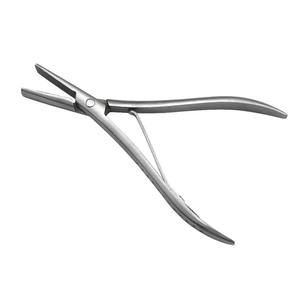 Pince à cheveux en acier inoxydable argenté à dents plates de 7 pouces avec rainures lisses, outils pour extensions de cheveux en kératine - Product Image 4