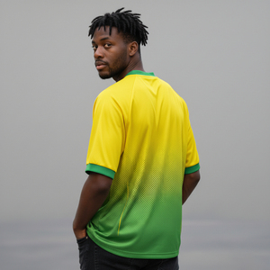 Camiseta de Fútbol Original Personalizada, Versión de Jugador, Corta, Transpirable, de Secado Rápido, 100% Poliéster, para Club o Equipo, Amarillo y Verde, con Logotipo Personalizado, Cuello en V - Product Image 6