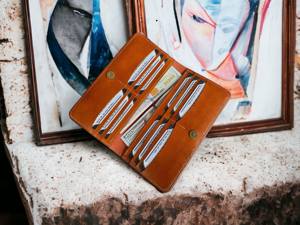 Portefeuille court unisexe en cuir véritable de luxe, sculpté en forme de crâne d'aigle, avec fermeture éclair vintage, blocage RFID, imperméable, fait à la main, pour argent liquide et passeport - Product Image 6