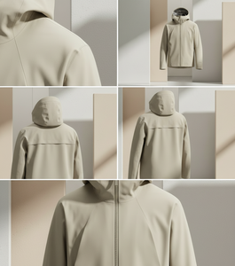 Chaqueta Cortavientos Informal para Hombre con Cremallera Completa, Corte Ajustado y Ligero, Abrigo Impermeable para Exteriores con Capucha Desmontable - Product Image 1