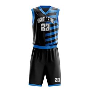 Ensembles d'uniformes de basketball personnalisés pour hommes 100 % polyester élasthanne, respirants, anti-humidité, imprimés multicolores, maillots et shorts - Product Image 4
