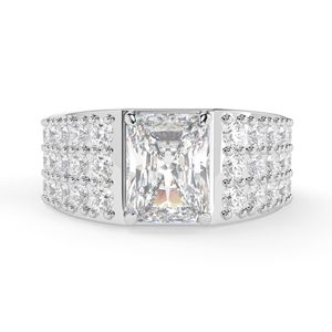 Anillo de Diamante Ecológico de Corte Radiante de 2.00 CT para Hombre con Detalles Decorativos - Product Image 6