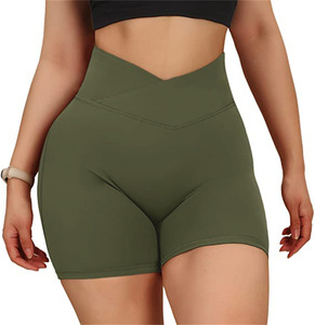 Short de compression pour femmes, logo personnalisé, taille en coton, fitness chaud, séchage rapide - Product Image 5
