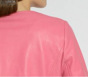 <b>Women's</b> <b>Top</b> Trending Sheep Skin Stylish Short Jackets Vintage Lightweight Winter <b>Warm</b> Breathable Zipper Slim Fit for Autumn - Product Image 6