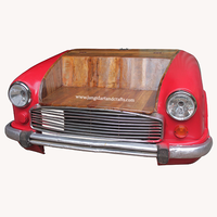 Sofá de medio coche de hierro y madera, Industrial, Vintage, restaurado de coche indio antiguo, venta al por mayor, fabricante de muebles de Hotel