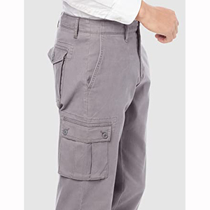 Pantalon cargo décontracté brodé pour homme - Durable, 100% coton, imperméable, design multi-poches pour le travail et les voyages - Product Image 4