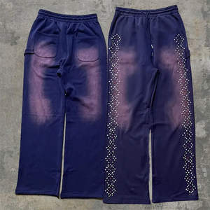 Men's Customized Logo & Design <b>Elastic</b> <b>Waist</b> Casual Stacked Joggers with Pocket Streetwear Sweatpants - Product Image 2