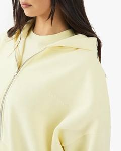 High Quality Full Zip <b>up</b> Fitness Loose Oversized Hoodie Jacket With Zipper for Women OEM Low MOQ Custom Crop Top <b>Light</b> Color - Product Image 3