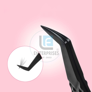 Pince à épiler OEM en acier inoxydable avec pointes en fibre, 65 degrés, noire, pour extensions de cils volume fin, précision, durable, pointe Nano Grip, personnalisable - Product Image 5