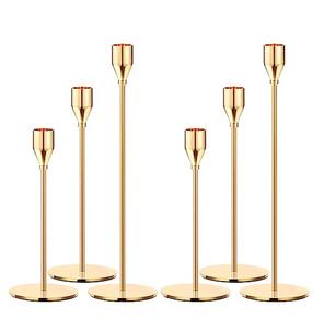 Bougeoir décoratif en métal Bougeoir conique doré Bougeoir en métal pour mariage et dîner - Product Image 1