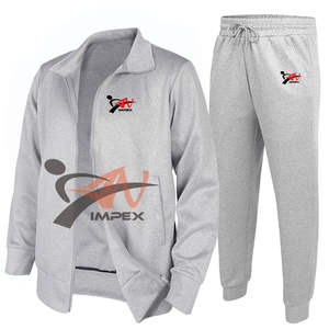 ชุดวอร์มซิปผ้าฟลีซสีเทาอ่อน 100% ผ้าฝ้าย สำหรับผู้ชาย ผลิตโดยมืออาชีพ ความยาวปกติ สวมใส่สบาย สีพื้น สำหรับฤดูหนาว - Product Image 3