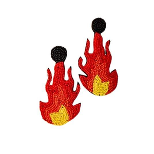 Pendientes bordados con cuentas de semillas al por mayor, pendientes con diseño de flores de La India, pendientes hechos a mano para mujeres y niñas - Product Image 1