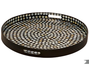 Nivel de calidad superventas lack lacado redondo incrustaciones de servicio Ray Motro de Peal con incrustaciones para decoración del hogar - Product Image 2