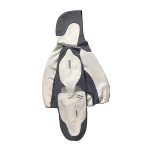 Vêtements streetwear urbains haut de gamme 100% coton 500 GSM, pull oversize imprimé personnalisé à blocs de couleur, style coréen, imprimé graphique - Product Image 5