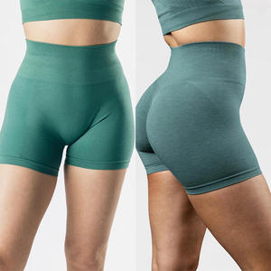 Wholesale High Waist <b>Women's</b> Fitness Gym Yoga <b>Shorts</b> Custom Logo Seamless Workout Apparel High Quality Fabric Sport Style Washed - Product Image 3