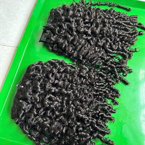 Extensión de punta plana de onda suelta profunda rizada de cabello humano Natural extensión virgen Remy extensiones de cabello humano dibujado doble al por mayor - Product Image 5