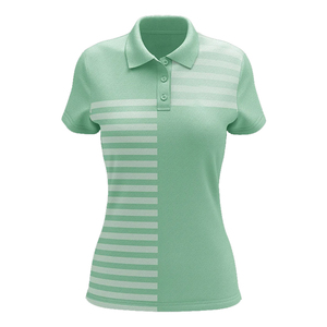 Vente à chaud de polo décontracté pour femmes vêtements de sport courts en tissu polyester de style mince avec impression par sublimation de logo personnalisé respirant - Product Image 2