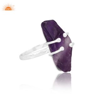 Best Quality Sterling Silver Natural Stalactite <b>Amethyst</b> Gemstone Stackable <b>Ring</b> Custom Jewelry for Women Gift for Her - Product Image 4