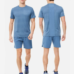 Conjunto de camiseta atlética y pantalones cortos de secado rápido para Hombre | Ropa deportiva ligera y transpirable para correr, gimnasio, entrenamiento - Product Image 1