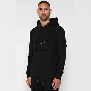 Sudadera con capucha de ropa atlética de gran tamaño con estilo para hombre, jersey de lana de algodón, temporada de invierno, patrón sólido a granel - Product Image 4