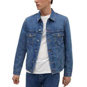 High Quality <b>Men's</b> Winter down <b>Jacket</b> Breathable <b>Denim</b> with Goose Fur Plus Size Button Decoration - Product Image 1