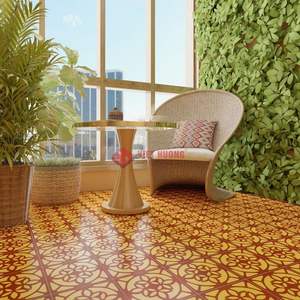 Carrelage en ciment 200x200 apportant une touche marocaine fraîche aux surfaces de salle de bain et de cuisine. - Product Image 4