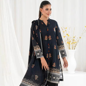 Shalwar Kameez informal para mujeres 2025 de mayor venta 100% Pure Lawn Dupatta nuevo diseño lavable OEM Kameez para fiestas - Product Image 1