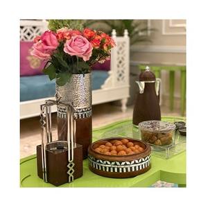 Acrylic <b>sweets</b> dates server with wood stand premium quality round shape dessert snacks server by home arts - Product Image 6