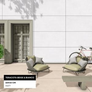 Carreaux colorés de plancher de porcelaine imprimés par Digital de 600x1200mm de finition de sucre de conceptions adaptées aux besoins du client par couleurs vives pour l'école. - Product Image 1