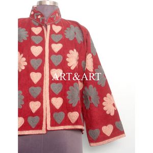 Chaqueta Acolchada Bordada de Algodón para Invierno, Ropa de Playa para Mujer, Estilo Festivo, Regalo Único para Ella, Borde Libre - Product Image 6