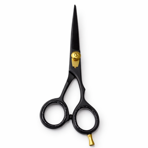 Tijeras de Barbero Premium Negras y Doradas, Tijeras de Corte de Pelo Profesionales de Acero Inoxidable con Hoja Afilada para Diestros, para Uso en Salón - Product Image 1