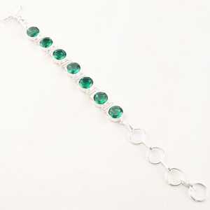 Pulsera de Plata de Ley con Circonita Verde, Diseño de Tenis, Engaste de Bisel, Gema Hecha a Mano, Joyería de Lujo para Mujer, Regalo - Product Image 4